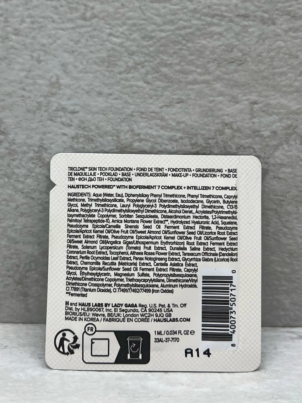 ⚡️ $1 Haus Labs By Lady Gaga Triclone Foundation in 145 Light Sample Packet